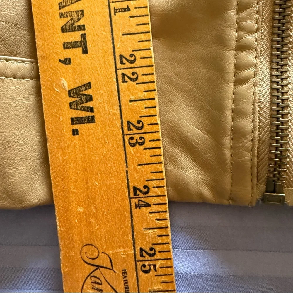 🧥 Madden Girl Faux Leather Moto Jacket – Tan (Size Large) - Picture 9 of 11